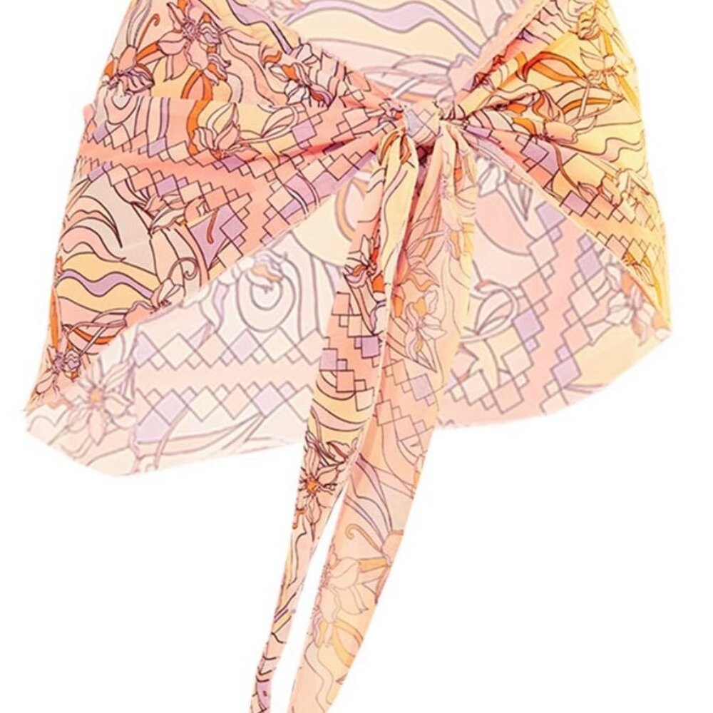 Women's Brand New Light Floral Sheer Bikini Sarong (only)